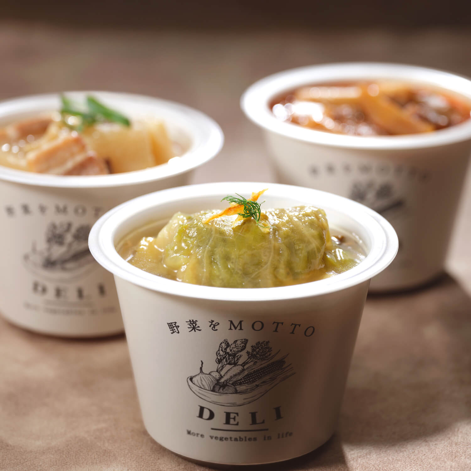 【DELI】惣菜3点セット(ロールキャベツ・豚バラ大根・チゲ)