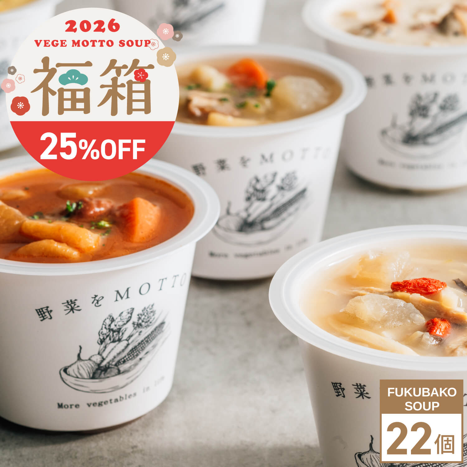 【12月22日以降順次お届け】2026 福箱 スープ22個【送料無料】