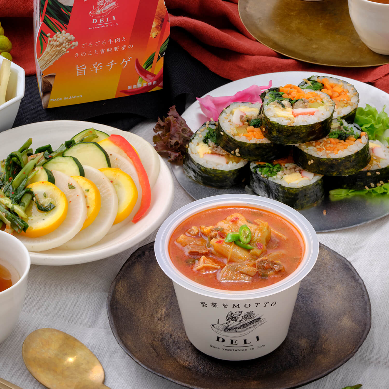 【DELI】ごろごろ牛肉ときのこと香味野菜の旨辛チゲ