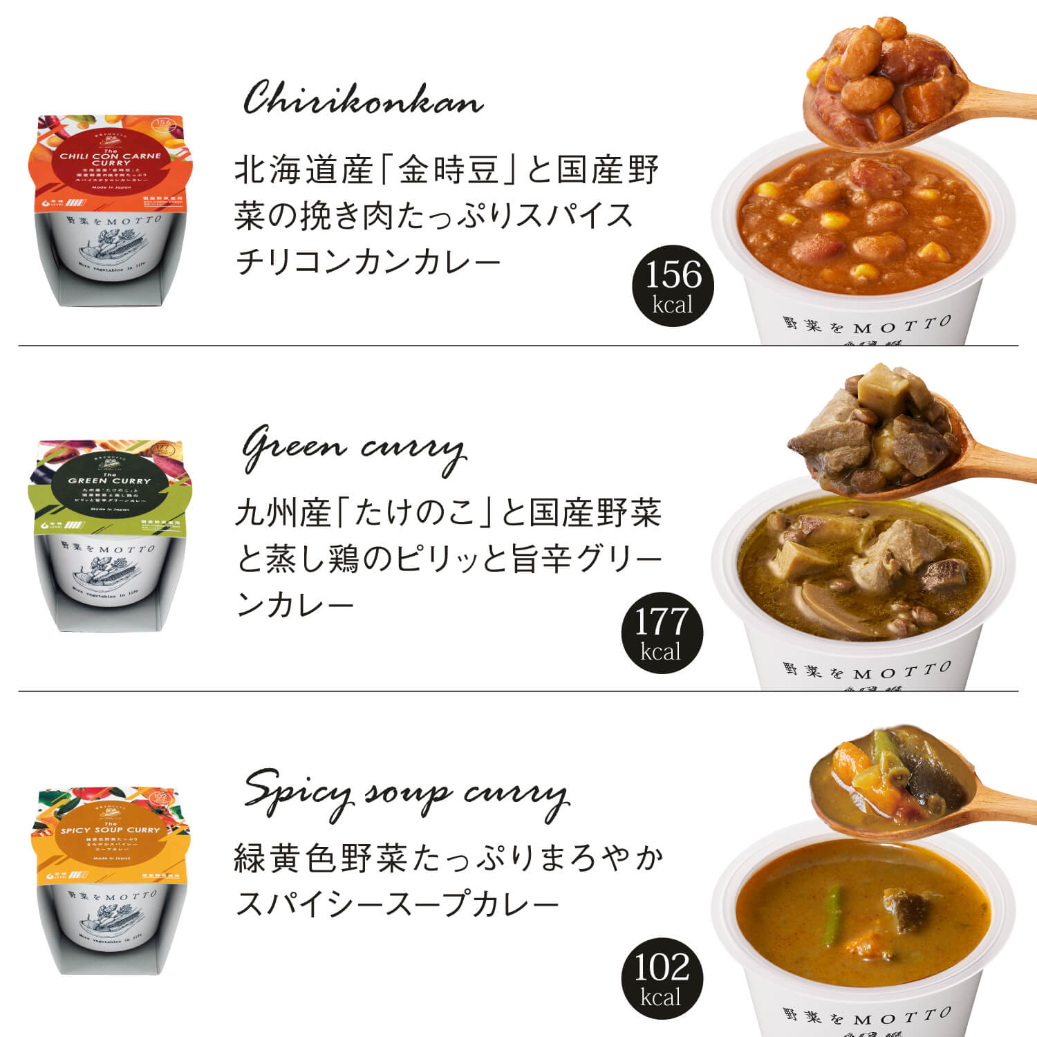 野菜をMOTTOカレー3種6個セット